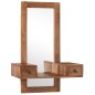 vidaXL Kosmetikspiegel mit 2 Schubladen Massivholz vidaXL Kosmetikspiegel mit 2 Schubladen Massivholz