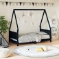 vidaXL Kinderbett Schwarz 80x160 cm Massivholz Kiefer vidaXL Kinderbett Schwarz 80x160 cm Massivholz Kiefer