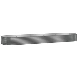 vidaXL Hochbeet Pulverbeschichteter Stahl 396x100x36 cm Grau