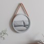 vidaXL Wandspiegel mit Riemen Silbern Ø 35 cm vidaXL Wandspiegel mit Riemen Silbern Ø 35 cm
