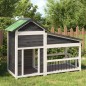 vidaXL Hundehütte Grau 143x60,5x109 cm Massivholz Kiefer vidaXL Hundehütte Grau 143x60,5x109 cm Massivholz Kiefer