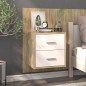vidaXL Wand-Nachttisch Weiß und Sonoma-Eiche vidaXL Wand-Nachttisch Weiß und Sonoma-Eiche