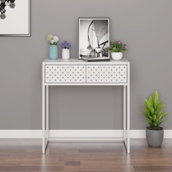 vidaXL Konsolentisch Weiß 72x35x75 cm Stahl