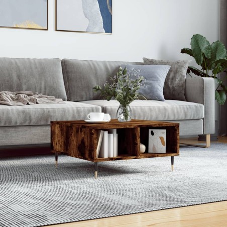 vidaXL Couchtisch Räuchereiche 60x60x30 cm Holzwerkstoff