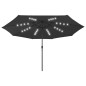 vidaXL Sonnenschirm mit LED-Leuchten und Metallmast 400 cm Schwarz vidaXL Sonnenschirm mit LED-Leuchten und Metallmast 400 cm Schwarz