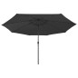 vidaXL Sonnenschirm mit LED-Leuchten und Metallmast 400 cm Schwarz vidaXL Sonnenschirm mit LED-Leuchten und Metallmast 400 cm Schwarz