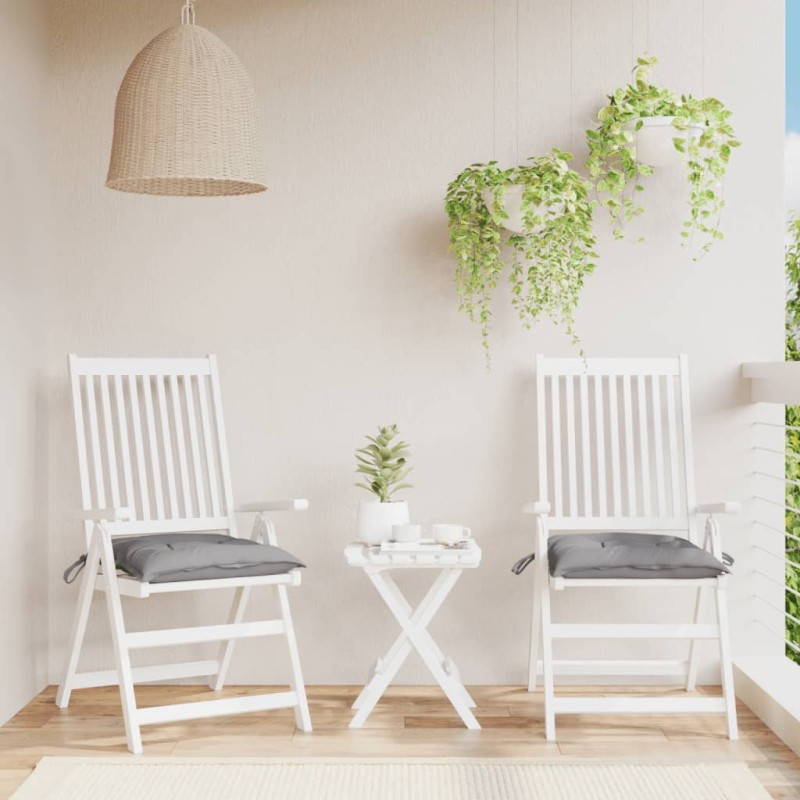 Stuhlkissen 2 Stk. Grau 40x40x7 cm Oxford-Gewebe Stuhlkissen 2 Stk. Grau 40x40x7 cm Oxford-Gewebe