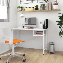 vidaXL Computertisch Weiß 105x55x72 cm MDF und Metall