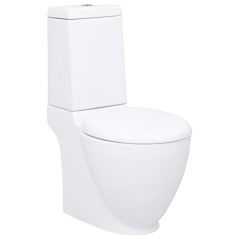 vidaXL WC Keramik-Toilette Badezimmer Rund Senkrechter Abgang Weiß vidaXL WC Keramik-Toilette Badezimmer Rund Senkrechter Abgang Weiß