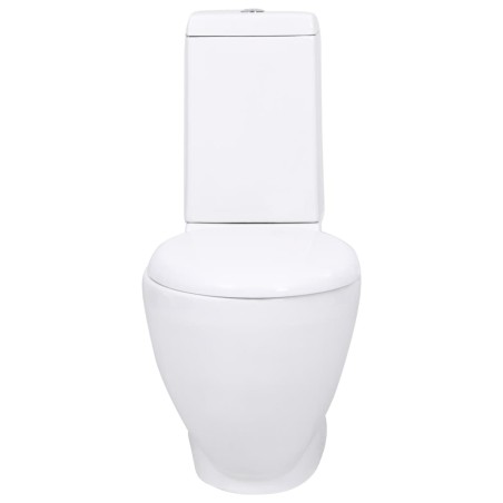vidaXL WC Keramik-Toilette Badezimmer Rund Senkrechter Abgang Weiß 