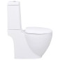 vidaXL WC Keramik-Toilette Badezimmer Rund Senkrechter Abgang Weiß vidaXL WC Keramik-Toilette Badezimmer Rund Senkrechter Abgang Weiß