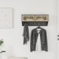 vidaXL Wandgarderobe mit Haken Schwarz 80x24x35,5 cm Holzwerkstoff vidaXL Wandgarderobe mit Haken Schwarz 80x24x35,5 cm Holzwerkstoff