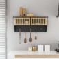 vidaXL Wandgarderobe mit Haken Schwarz 80x24x35,5 cm Holzwerkstoff vidaXL Wandgarderobe mit Haken Schwarz 80x24x35,5 cm Holzwerkstoff