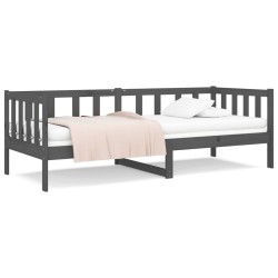 vidaXL Tagesbett Grau 90x190 cm Massivholz Kiefer