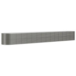 vidaXL Hochbeet Pulverbeschichteter Stahl 620x80x68 cm Grau