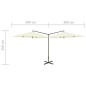vidaXL Doppel-Sonnenschirm mit Stahlmast Sandfarben 600 cm vidaXL Doppel-Sonnenschirm mit Stahlmast Sandfarben 600 cm