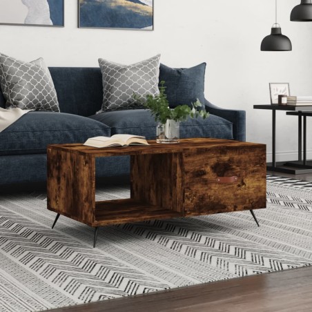 vidaXL Couchtisch Räuchereiche 90x50x40 cm Holzwerkstoff