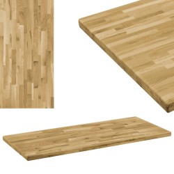 vidaXL Tischplatte Eichenholz Massiv Rechteckig 44 mm 140 x 60 cm