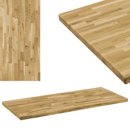 vidaXL Tischplatte Eichenholz Massiv Rechteckig 44 mm 140 x 60 cm