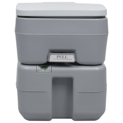 vidaXL Tragbare Campingtoilette Grau 20+10 L