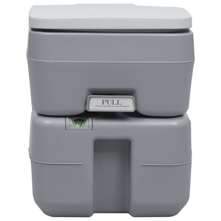 vidaXL Tragbare Campingtoilette Grau 20+10 L
