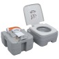vidaXL Tragbare Campingtoilette Grau 20+10 L vidaXL Tragbare Campingtoilette Grau 20+10 L