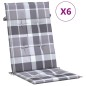 Gartenstuhlauflagen für Hochlehner 6 Stk. 120x50x3cm Stoff Gartenstuhlauflagen für Hochlehner 6 Stk. 120x50x3cm Stoff