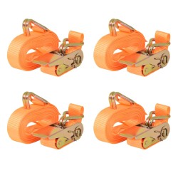 vidaXL Ratschen-Spanngurte 4 Stk 0,4 Tonnen 6m×25mm Orange