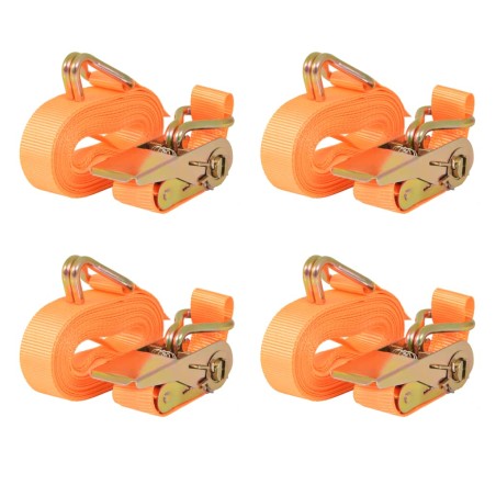 vidaXL Ratschen-Spanngurte 4 Stk 0,4 Tonnen 6m×25mm Orange