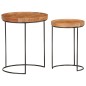 vidaXL 2-tlg. Couchtisch-Set Massivholz Akazie und Stahl vidaXL 2-tlg. Couchtisch-Set Massivholz Akazie und Stahl