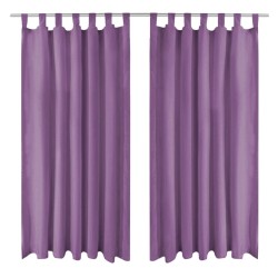 vidaXL Vorhänge Mikro-Satin 2 Stk. mit Schlaufen 140×225 cm Lila