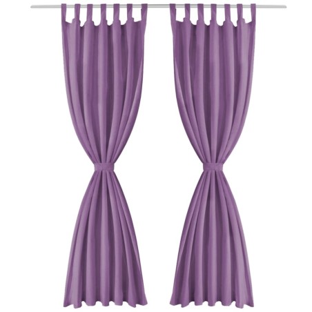 vidaXL Vorhänge Mikro-Satin 2 Stk. mit Schlaufen 140×225 cm Lila