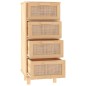 vidaXL Sideboard Braun 40x30x90 cm Massivholz Kiefer und Natur-Rattan vidaXL Sideboard Braun 40x30x90 cm Massivholz Kiefer und Natur-Rattan