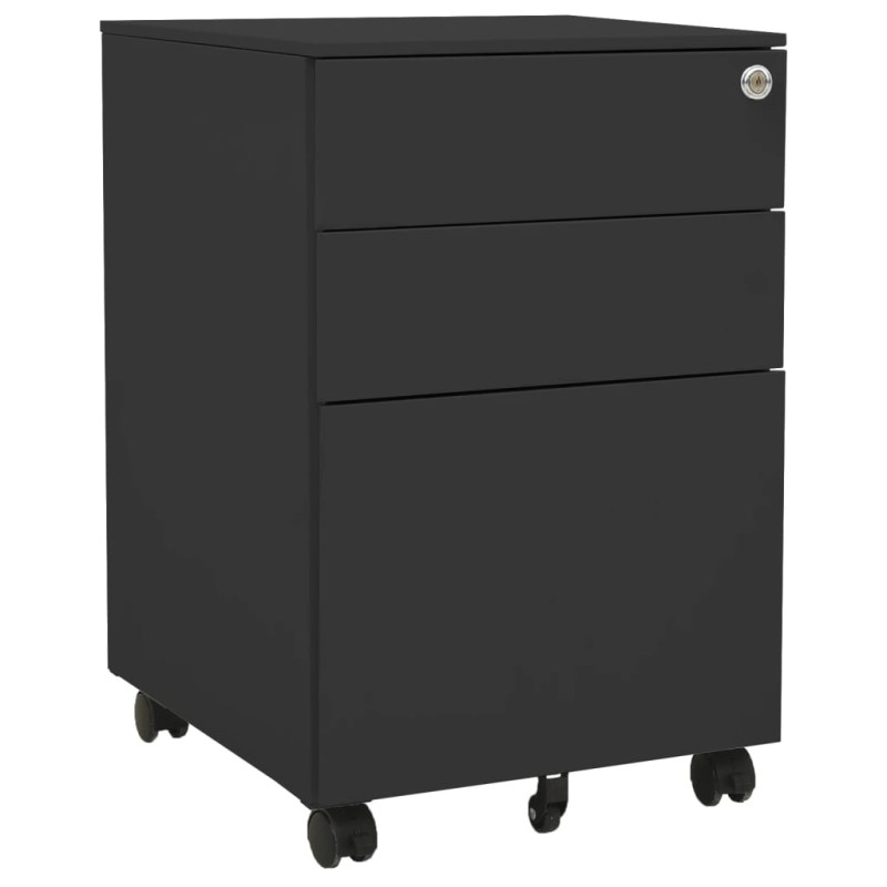vidaXL Aktenschrank mit Rollen Anthrazit 39x45x60 cm Stahl vidaXL Aktenschrank mit Rollen Anthrazit 39x45x60 cm Stahl