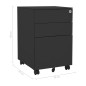 vidaXL Aktenschrank mit Rollen Anthrazit 39x45x60 cm Stahl vidaXL Aktenschrank mit Rollen Anthrazit 39x45x60 cm Stahl