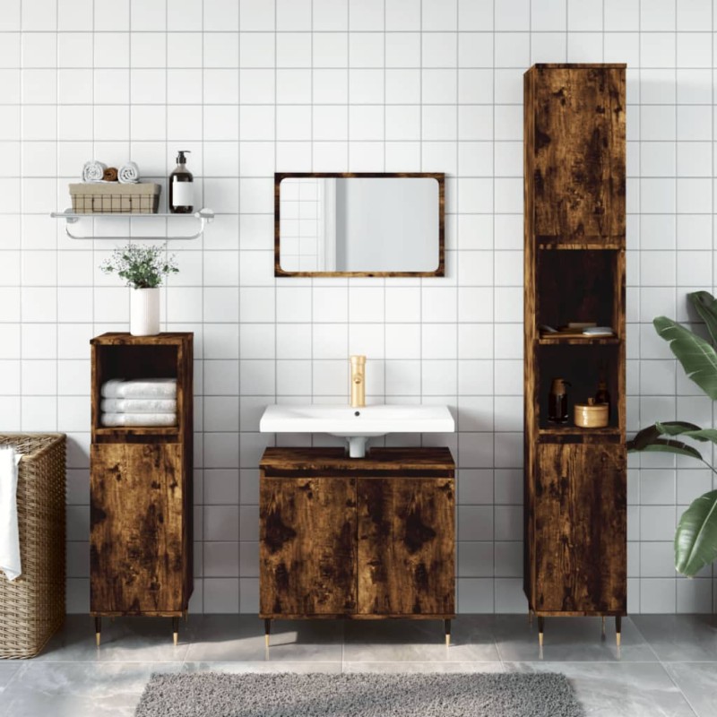 vidaXL Badschrank Räuchereiche 58x33x60 cm Holzwerkstoff vidaXL Badschrank Räuchereiche 58x33x60 cm Holzwerkstoff