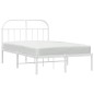 vidaXL Bettgestell mit Kopfteil Metall Weiß 135x190 cm vidaXL Bettgestell mit Kopfteil Metall Weiß 135x190 cm