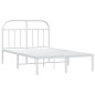 vidaXL Bettgestell mit Kopfteil Metall Weiß 135x190 cm vidaXL Bettgestell mit Kopfteil Metall Weiß 135x190 cm