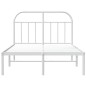 vidaXL Bettgestell mit Kopfteil Metall Weiß 135x190 cm vidaXL Bettgestell mit Kopfteil Metall Weiß 135x190 cm