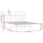 vidaXL Bettgestell mit Kopfteil Metall Weiß 135x190 cm vidaXL Bettgestell mit Kopfteil Metall Weiß 135x190 cm