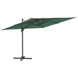 vidaXL Ampelschirm mit Aluminium-Mast Grün 300x300 cm