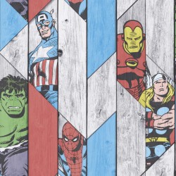 Kids at Home Tapete Marvel Wood Grau 102435