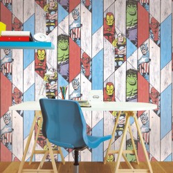 Kids at Home Tapete Marvel Wood Grau 102435
