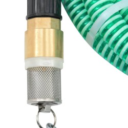 vidaXL Saugschlauch mit Messing-Anschlüssen Grün 1,1" 5 m PVC