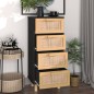 vidaXL Sideboard Schwarz 40x30x90cm Massivholz Kiefer und Natur-Rattan vidaXL Sideboard Schwarz 40x30x90cm Massivholz Kiefer und Natur-Rattan