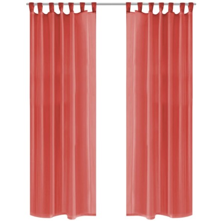 vidaXL Voile-Gardinen 2 Stk. 140 x 225 cm Rot