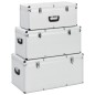 vidaXL Aufbewahrungskoffer 3 Stk. Silbern Aluminium vidaXL Aufbewahrungskoffer 3 Stk. Silbern Aluminium