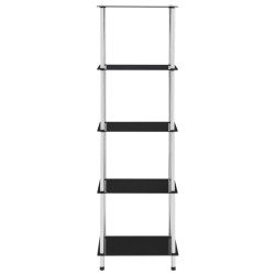 vidaXL Regal mit 5 Ablagen Schwarz 40x40x130 cm Hartglas