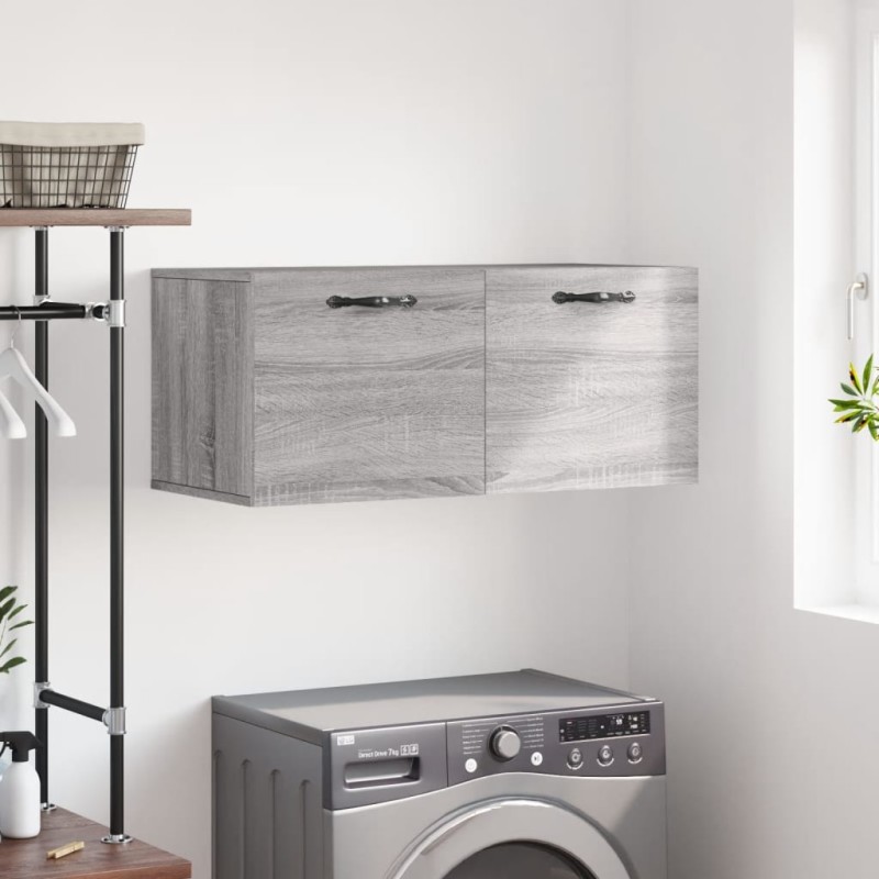 vidaXL Wandschrank Grau Sonoma 80x36,5x35 cm Holzwerkstoff vidaXL Wandschrank Grau Sonoma 80x36,5x35 cm Holzwerkstoff