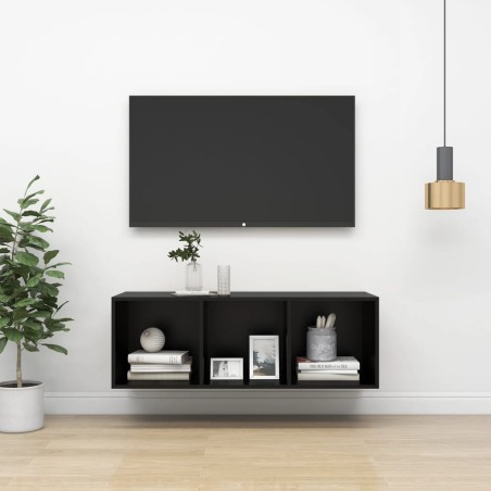 vidaXL TV-Wandschrank Schwarz 37x37x107 cm Holzwerkstoff